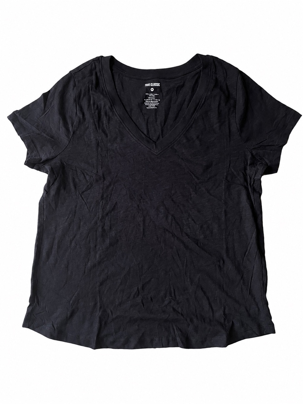 (2) True Classic Everyday V-Neck Tee - Black